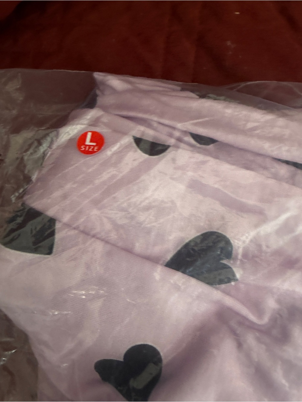 Women’s Lavender Heart Print Pajama Pants - Picture 4 of 5